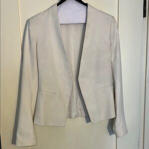 Theory white linen blazer